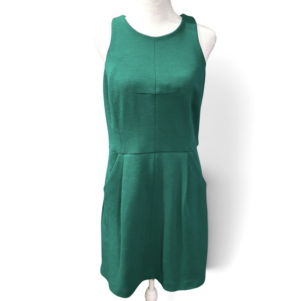 Vintage Milly of New York Women's M Emerald Green Sleeveless Sheath Dress